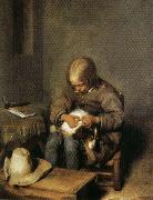 Gerard Ter Borch Boy Catching Fleas on His Dog oil painting picture wholesale